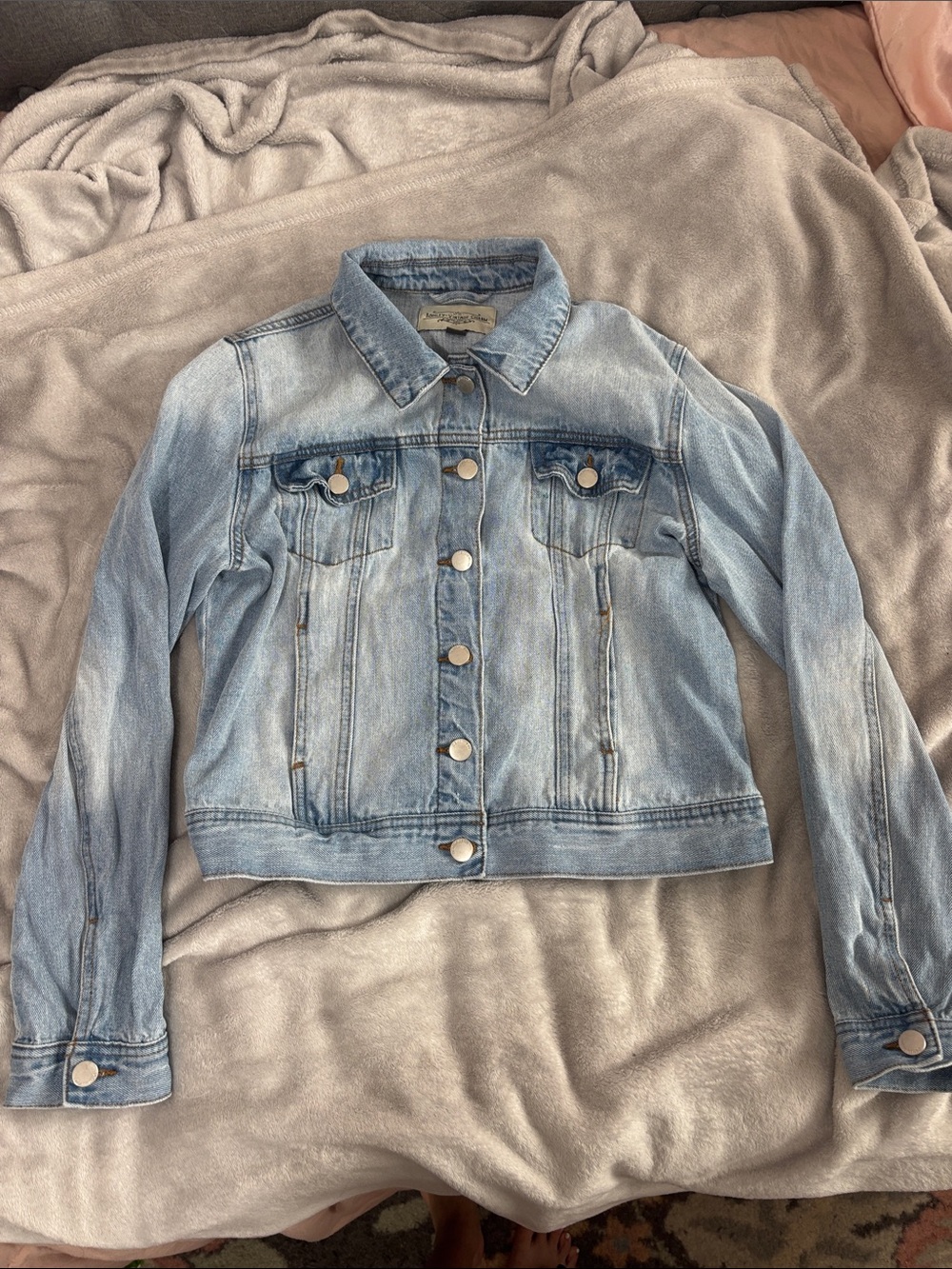 Light Blue Kids Denim Jacket with Button Front